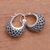 Sterling silver hoop earrings, 'Hanging Baskets' - Basket Pattern Sterling Silver Hoop Earrings from Bali