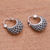 Sterling silver hoop earrings, 'Hanging Baskets' - Basket Pattern Sterling Silver Hoop Earrings from Bali (image 2d) thumbail