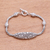 Sterling silver pendant bracelet, 'Flower Panel' - Floral Sterling Silver Pendant Bracelet from Bali (image 2) thumbail
