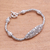Sterling silver pendant bracelet, 'Flower Panel' - Floral Sterling Silver Pendant Bracelet from Bali (image 2b) thumbail