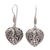 Sterling silver dangle earrings, 'Heart of Ganesha' - Heart-Shaped Sterling Silver Ganesha Dangle Earrings