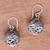 Sterling silver dangle earrings, 'Gentle Beauty' - Round Openwork Pattern Sterling Silver Dangle Earrings (image 2b) thumbail