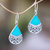 Sterling silver dangle earrings, 'Bali Tears' - Teardrop Sterling Silver and Resin Dangle Earrings from Bali