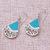 Sterling silver dangle earrings, 'Bali Tears' - Teardrop Sterling Silver and Resin Dangle Earrings from Bali (image 2c) thumbail