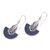 Sterling silver dangle earrings, 'Nighttime Boats' - Curved Sterling Silver and Resin Dangle Earrings from Bali (image 2c) thumbail