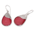 Sterling silver dangle earrings, 'Bali Pear' - Red Teardrop Sterling Silver and Resin Dangle Earrings (image 2c) thumbail