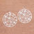 Ohrringe aus Sterlingsilber, 'Kreisförmige Straußen'. - Zirkuläre Ohrringe aus Sterlingsilber mit Blumen aus Bali