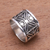 Sterling silver band ring, 'Encircled with Beauty' - Patterned Sterling Silver Band Ring from Bali (image 2b) thumbail