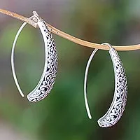 Featured review for Sterling silver drop earrings, Vine Descent