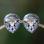 Gold accented sterling silver stud earrings, 'Royal Glam' - Vine Pattern Gold Accented Sterling Silver Stud Earrings