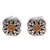 Gold accented sterling silver stud earrings, 'Curling Flower' - Floral 18k Gold Plated Sterling Silver Stud Earrings