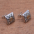 Gold accented sterling silver stud earrings, 'Window Glam' - Square Gold Accented Sterling Silver Stud Earrings from Bali