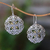 Gold accented sterling silver dangle earrings, 'Winter Petals' - Circular Gold Accented Sterling Silver Dangle Earrings