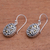 Gold accented sterling silver dangle earrings, 'Charming Vines' - Oval Gold Accented Sterling Silver Dangle Earrings from Bali