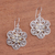 Gold accented sterling silver dangle earrings, 'Six Petals' - Loop Pattern Gold Accented Sterling Silver Dangle Earrings thumbail