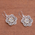Gold accented sterling silver dangle earrings, 'Six Petals' - Loop Pattern Gold Accented Sterling Silver Dangle Earrings (image 2b) thumbail