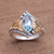 Gold accented blue topaz single-stone ring, 'Marquise Order' - Gold Accented Marquise Blue Topaz Single-Stone Ring thumbail