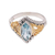 Gold accented blue topaz single-stone ring, 'Marquise Order' - Gold Accented Marquise Blue Topaz Single-Stone Ring (image 2a) thumbail