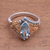 Gold accented blue topaz single-stone ring, 'Marquise Order' - Gold Accented Marquise Blue Topaz Single-Stone Ring (image 2c) thumbail