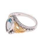 Gold accented blue topaz single-stone ring, 'Marquise Order' - Gold Accented Marquise Blue Topaz Single-Stone Ring