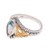Gold accented blue topaz single-stone ring, 'Marquise Order' - Gold Accented Marquise Blue Topaz Single-Stone Ring (image 2e) thumbail