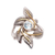 Gold-accented blue topaz cocktail ring, 'Wreathed in Leaves' - Leafy Gold-Accented Blue Topaz Cocktail Ring from Bali