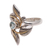 Gold-accented blue topaz cocktail ring, 'Wreathed in Leaves' - Leafy Gold-Accented Blue Topaz Cocktail Ring from Bali (image 2d) thumbail