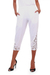 Rayon pants, 'White Padma Flower' - Floral Embroidered Rayon Pants in White from Bali (image 2e) thumbail