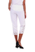Rayon pants, 'White Padma Flower' - Floral Embroidered Rayon Pants in White from Bali (image 2f) thumbail