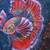 '9 Betta Fish' (2019) - Signiertes Gemälde von Kampffischen aus Bali (2019)