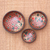 Batik wood centerpieces, 'Cherry Decor' (set of 3) - Floral Batik Wood Centerpieces from Java (Set of 3) (image 2b) thumbail