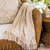 Manta de algodón - Manta de algodón ligero tejido a mano color marfil de alabastro de Bali