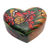 Wood puzzle box, 'Butterfly Love' - Hand-Painted Heart-Shaped Wood Butterfly Puzzle Box thumbail