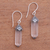 Quartz dangle earrings, 'Clear Crystals' - Floral Clear Quartz Dangle Earrings from Bali (image 2b) thumbail