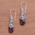 Amethyst dangle earrings, 'Princess Beauty' - 6-Carat Amethyst Dangle Earrings Crafted in Bali (image 2b) thumbail