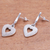 Sterling silver dangle earrings, 'Love Sparkle' - Glittering Sterling Silver Heart Earrings from Bali