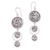 Sterling silver dangle earrings, 'Contour Circles' - Circular Contoured Sterling Silver Dangle Earrings (image 2a) thumbail