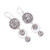 Sterling silver dangle earrings, 'Contour Circles' - Circular Contoured Sterling Silver Dangle Earrings (image 2b) thumbail