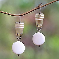 Featured review for Horn and bone dangle earrings, Moonlight Bliss