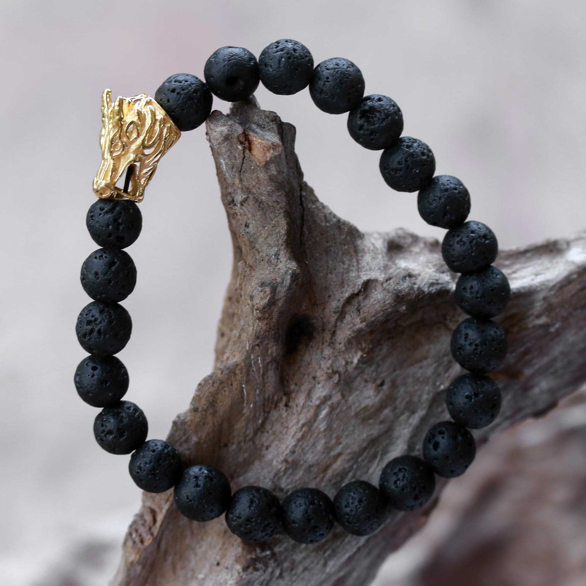 Women's Lava Stone Bracelet - Buddha Beaded Bracelet - Essential Oil  Bracelet - Bracelet for Courage — Lotus & Lava