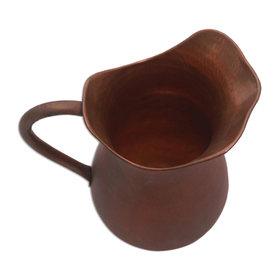 Copper pitcher, 'Fresh Water' - Handcrafted Hammered Copper Pitcher from Bali