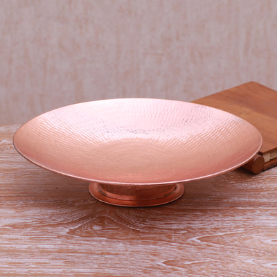 Copper serving plate, 'Regal Service' - Handcrafted Copper Serving Plate from Bali