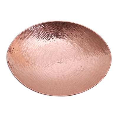 Copper serving plate, 'Regal Service' - Handcrafted Copper Serving Plate from Bali