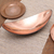 Servierplatte aus Kupfer, 'Elegant Curve' - Handgefertigter geschwungener Servierteller aus Kupfer von Bali