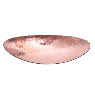 Copper serving plate, 'Elegant Curve' - Handcrafted Curved Copper Serving Plate from Bali