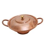 Copper serving bowl, 'Warm Glow' - Copper Serving Bowl with a Lid from Java
