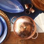 Copper serving bowl, 'Warm Glow' - Copper Serving Bowl with a Lid from Java