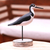 Wood sculpture, 'Black-Necked Stilt' - Beach Cottage Wood Bird Decorative Accent from Bali thumbail