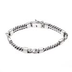 Sterling silver link bracelet, 'Elegant Quartet' - Sterling Silver Link Bracelet Crafted in Bali