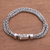 Men's sterling silver chain bracelet, 'Wheat Twins' - Combination-Finish Men's Sterling Silver Wheat Bracelet